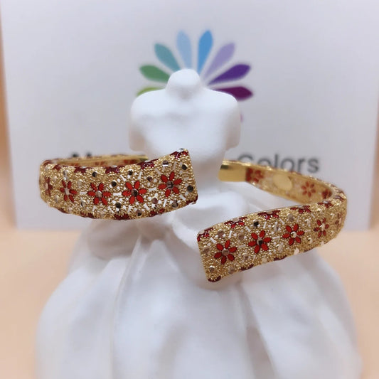 Flower Rings, Precious, in Filigree, 925 Silver and Gold Plating