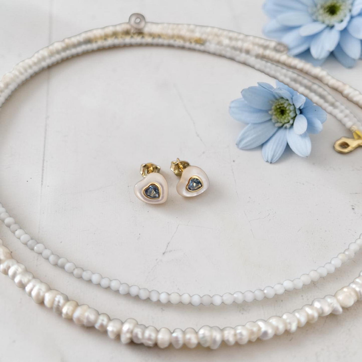 Necklace with Irregular Natural Pearls, S925 Silver