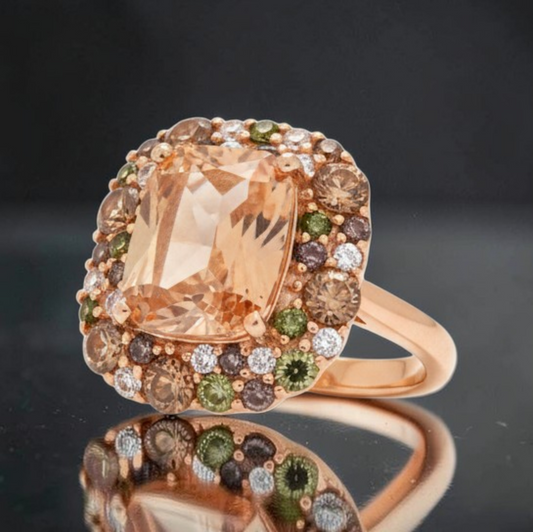 Anello Rettangolo Brillante, in Argento 925