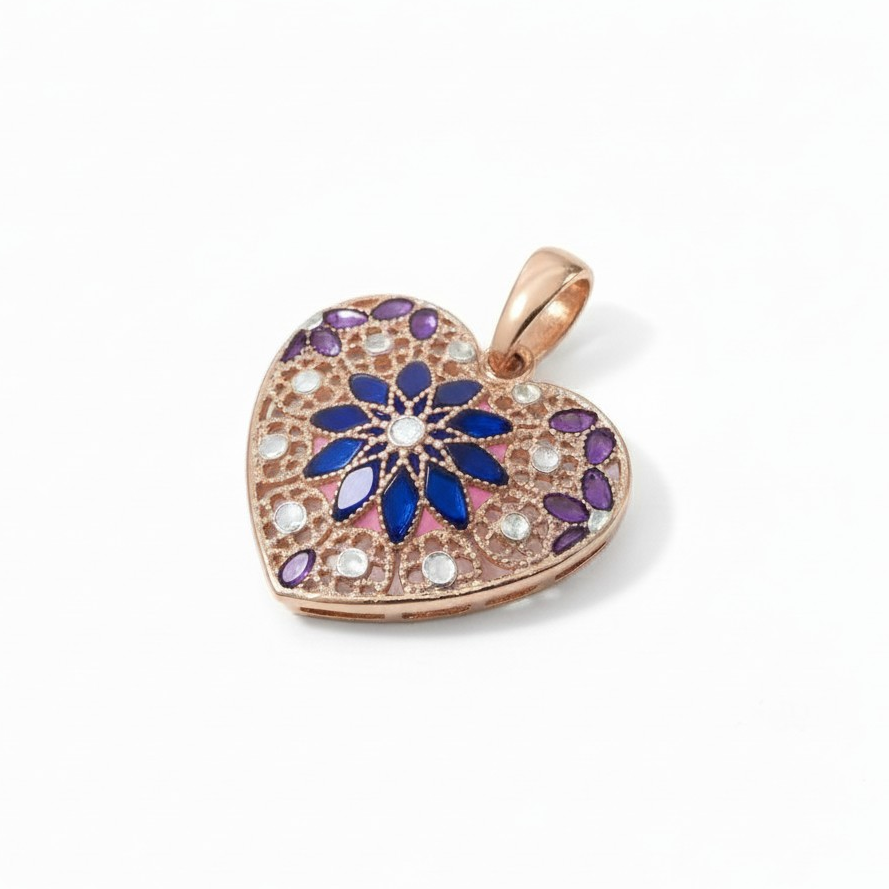 925 Silver Filigree Pendant Necklace
