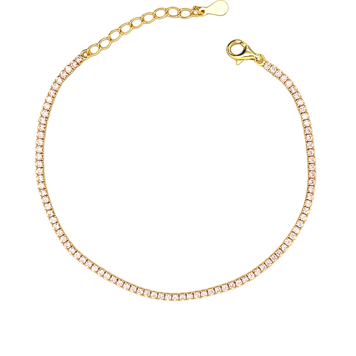 Mini Tennis 1mm, in Rose Gold and Yellow Gold