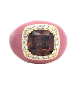 Adjustable 925 Silver Ring with Square Zircon