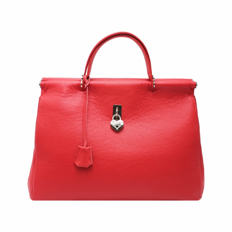 Borsa in Pelle con Lucchetto a Cuore - diversi colori