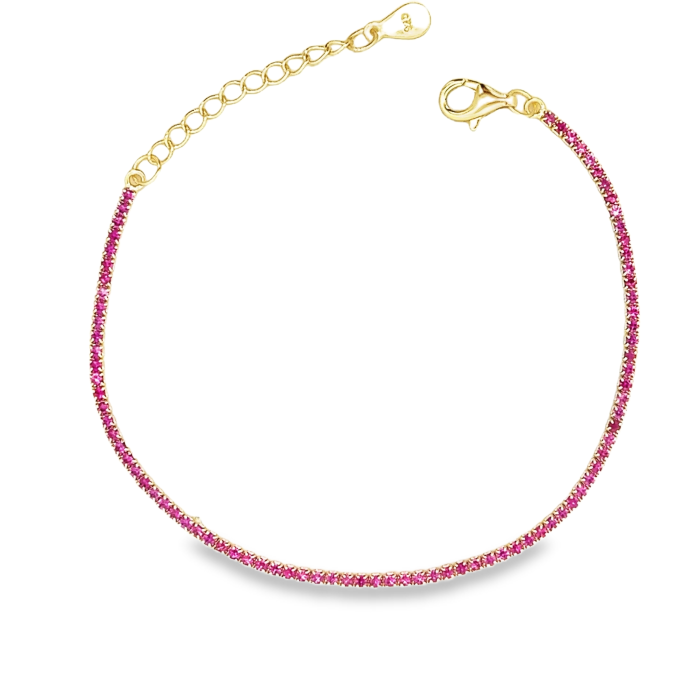 Mini Tennis 1mm, in Rose Gold and Yellow Gold