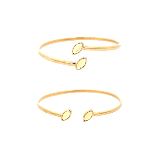 Bracciale Rigido con Ovali taglio Marquise, Argento S925