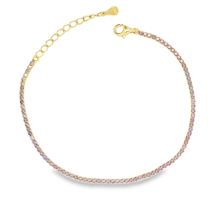 Mini Tennis 1mm, in Rose Gold and Yellow Gold