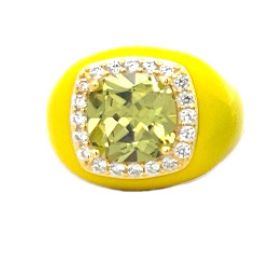 Adjustable 925 Silver Ring with Square Zircon