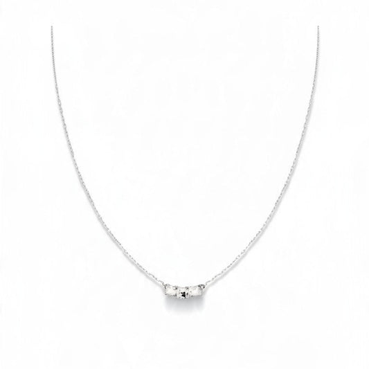 Collana Diamantata con Punto Luce Trilogy in MOISSANITE, in Argento S925