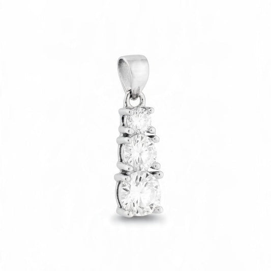 Ciondolo Trilogy MOISSANITE Bianco Degradè certificata, in Argento S925