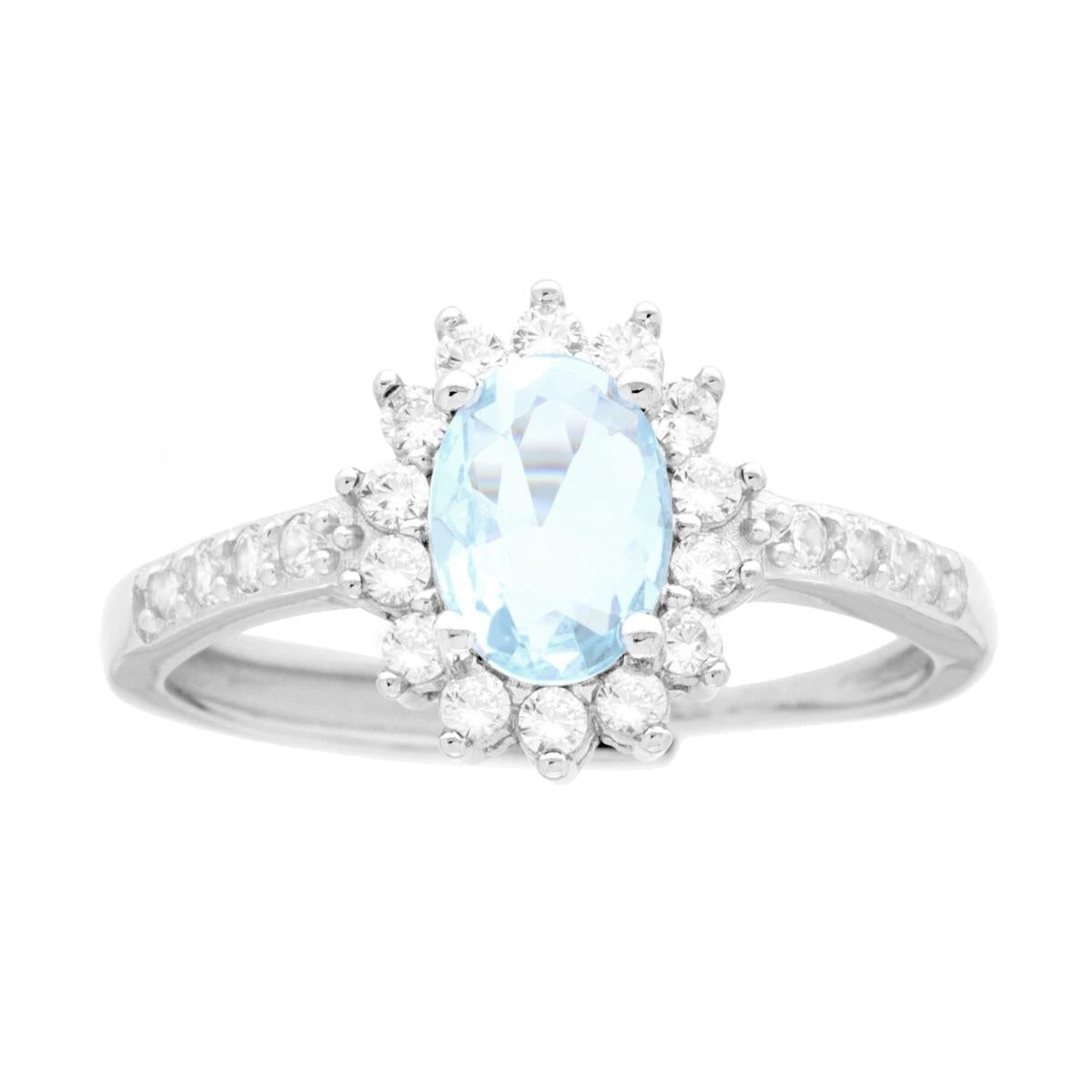 Kate Square Solitaire Aquamarine Ring, s925 Silver