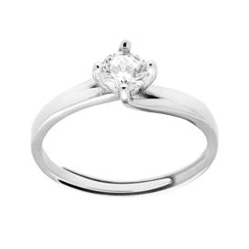Anello Solitario ricurvo 5mm, Argento s925