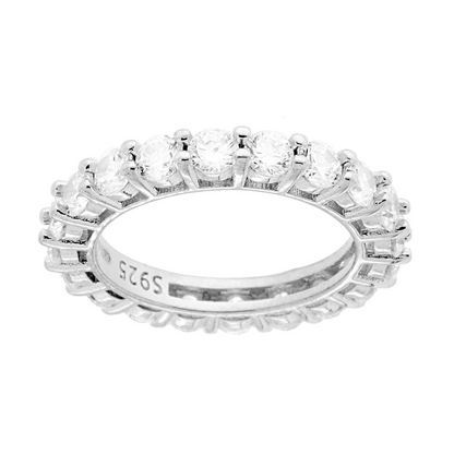 Anello Eternity Veretta a giro Bianca mm 3, in Argento s925
