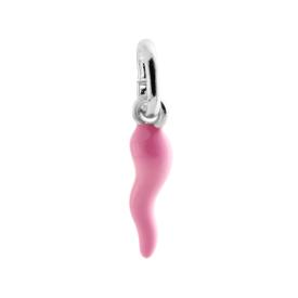 Ciondolo Corno Rosa 18mm, in Argento 925