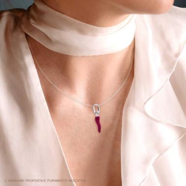 8mm Purple Horn Pendant, in 925 Silver