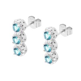Blue Rosette Trilogy Ring, in S925 SILVER