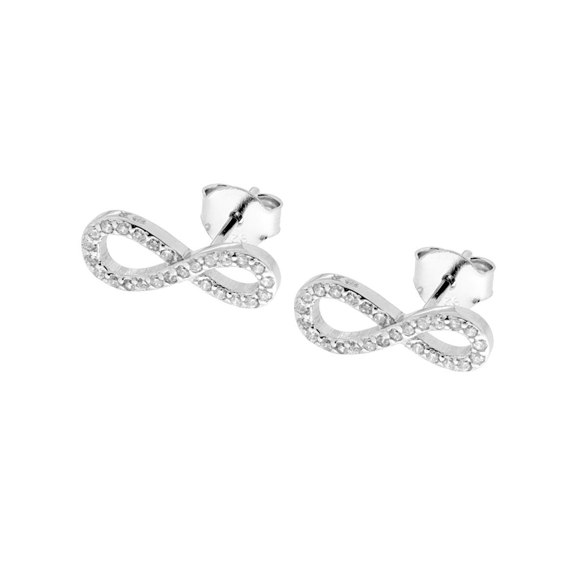 Orecchini Infinito  zirconati -  in Argento S925