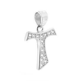 Ciondolo Croce Tao Piccolo con Zirconi –  in Argento 925