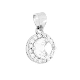 Ciondolo Tondo Bianco, in Argento S925