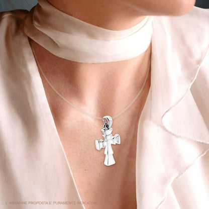 Ciondolo Croce Latina lucida  –  in Argento 925