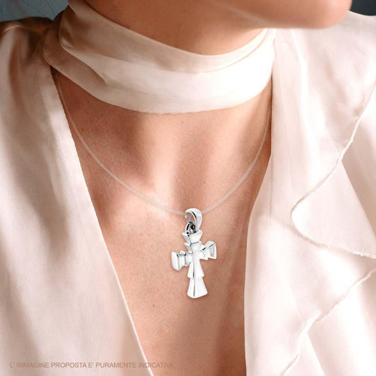 Ciondolo Croce Latina lucida  –  in Argento 925
