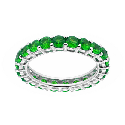 Anello Fedina Tennis Verde 3mm, in Argento s925