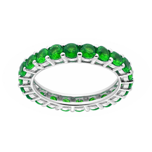 Anello Fedina Tennis Verde 3mm, in Argento s925