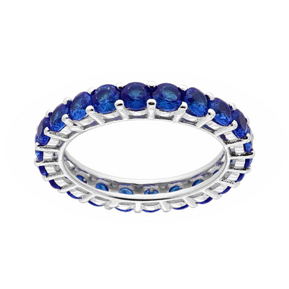 Anello Eternity Veretta a giro Blu mm 3, in Argento s925