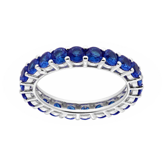 Anello Eternity Veretta a giro Blu mm 3, in Argento s925