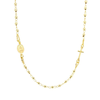 Collana Rosario cm 50 con Grani a pallina liscia, Argento s925