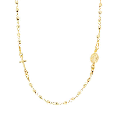 Collana Rosario cm 50 con Grani a pallina liscia, Argento s925