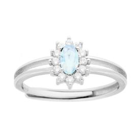 Kate Round Aquamarine Ring, in s925 Sterling Silver