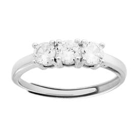 Anello Trilogy 4mm Bianco, in ARGENTO S925