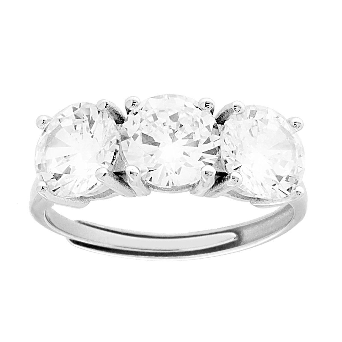 Anello Trilogy 7mm Bianco, in ARGENTO S925