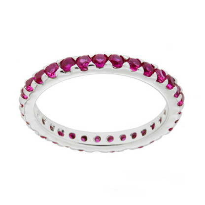 Anello Eternity Veretta a giro con Cubic Zirconia Ruby