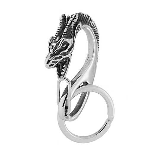 Portachiavi con Moschettone Drago, in ACCIAIO inox