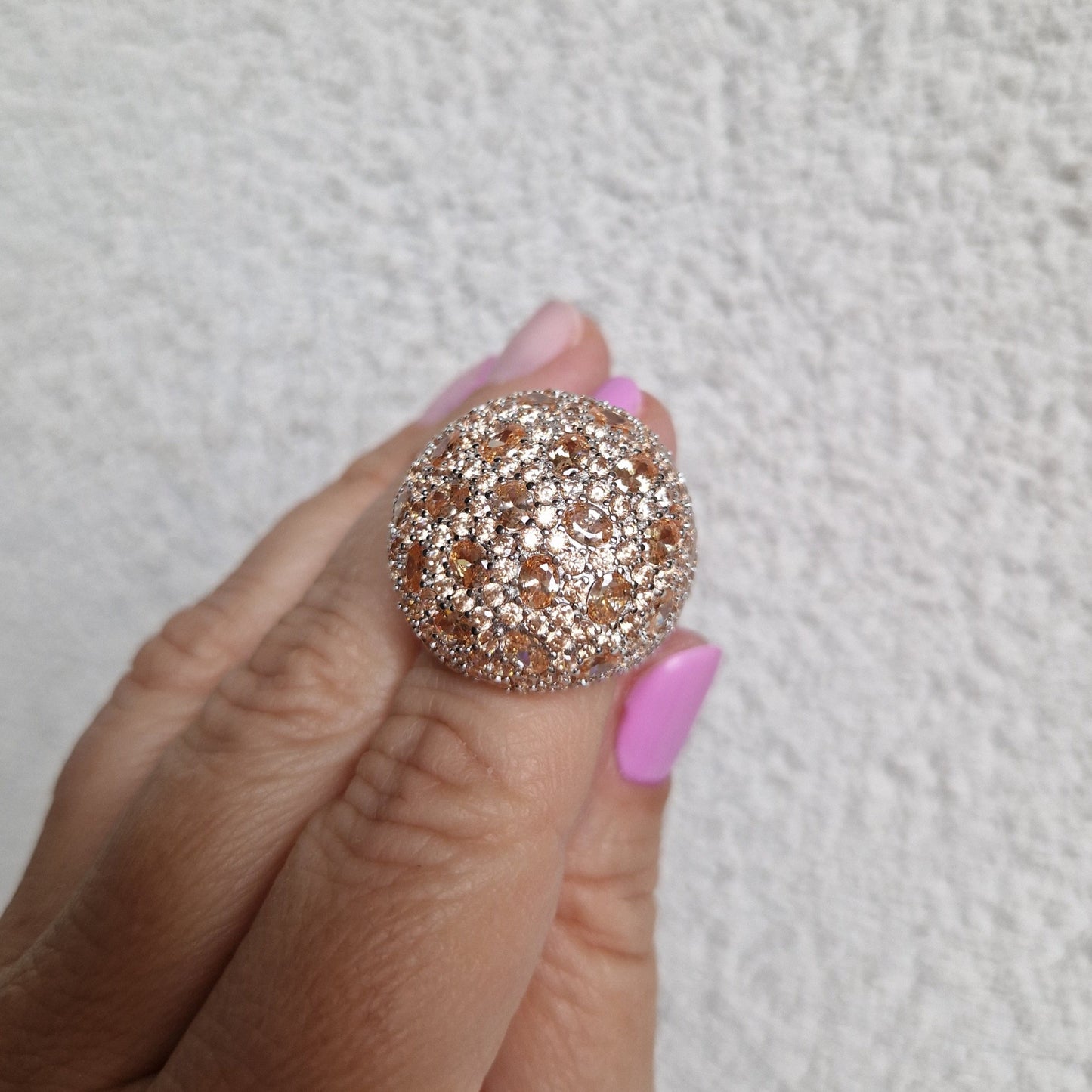 Large Princess Ring in Silver and Zirconia