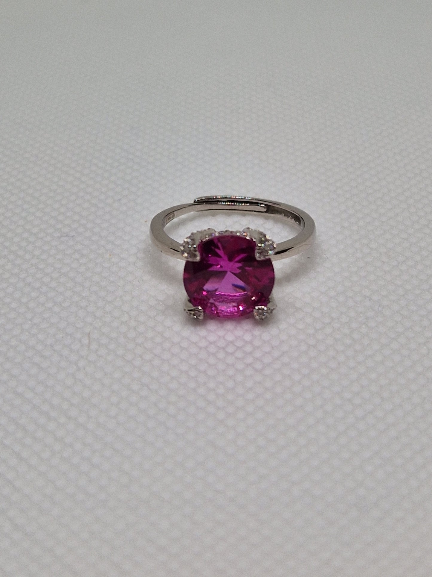 Anello Solitario Colorato in Argento Sterling 925 con Zirconi Preziosi