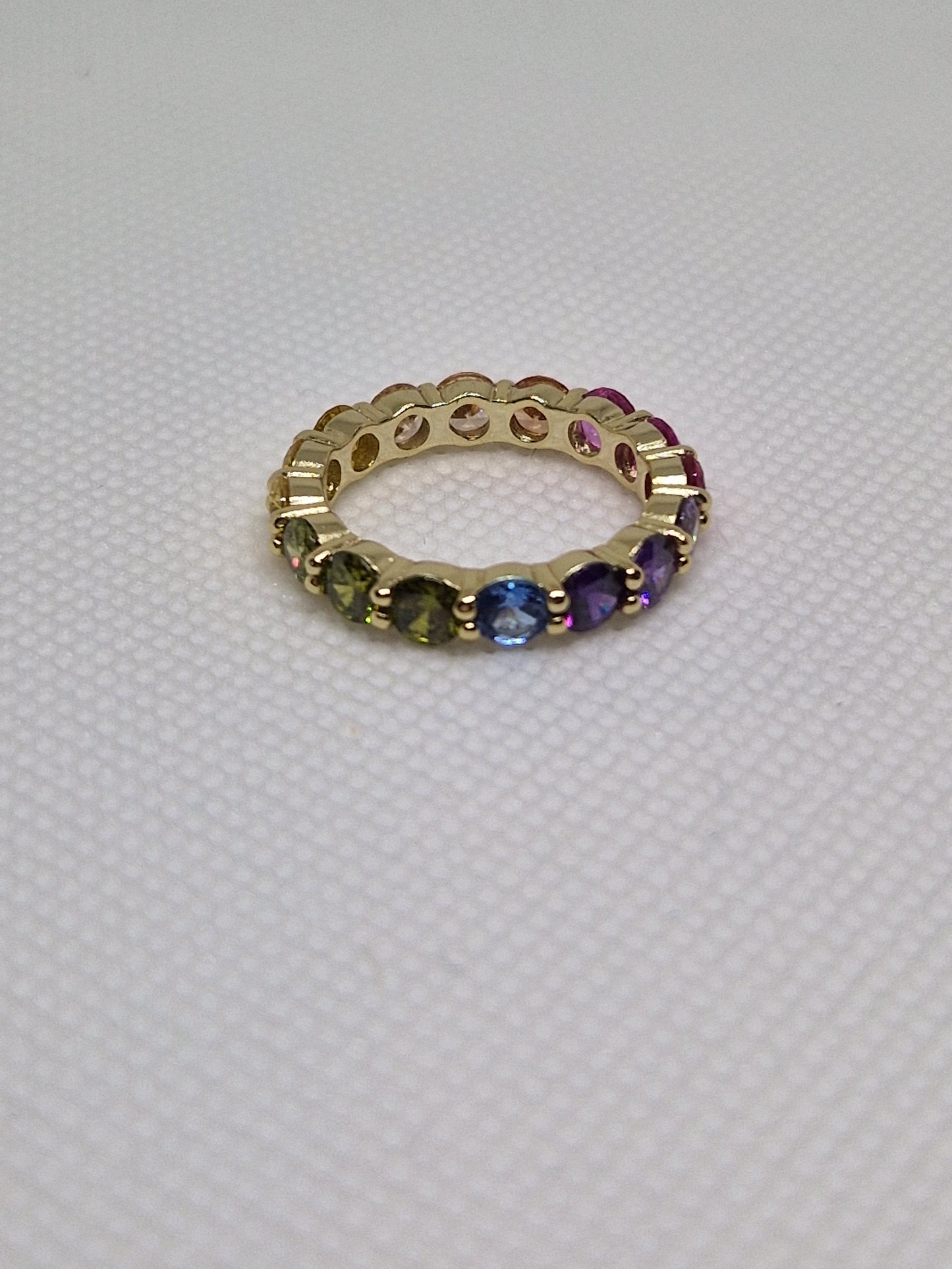 Anello con Perline Arcobaleno 3mm