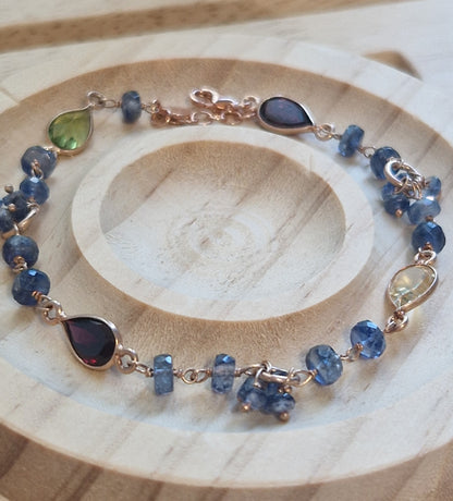 Blue Topaz and S925 Silver Bracelets