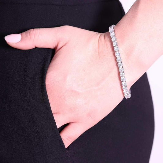 Bracciale Tennis con Zirconi mm 5 Bianchi, Argento s925