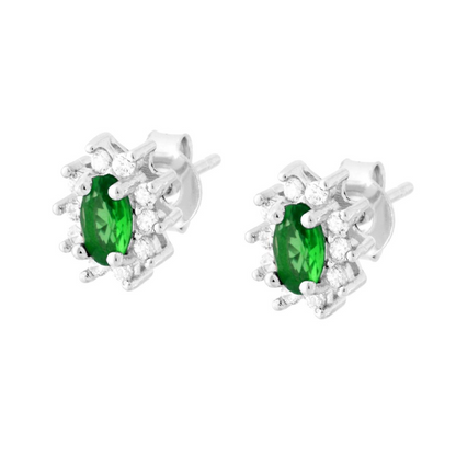 Orecchini Micro kate Verde e Bianco, in Argento S925