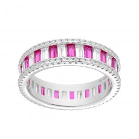 Solitaire Ring with Green Oval Zircon, in S925 SILVER