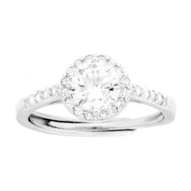 Solitaire Ring with Green Oval Zircon, in S925 SILVER