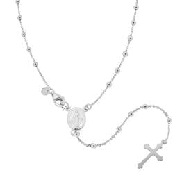 Collana Rosario cm 60 con Grani a pallina mm 2.5, Argento s925