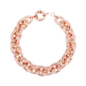 Bracciale effetto Martellato Diamantato colore Rosa, in ALLUMINIO