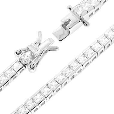 Bracciale Tennis Carre Bianco - cm 18 mm 2, Argento s925