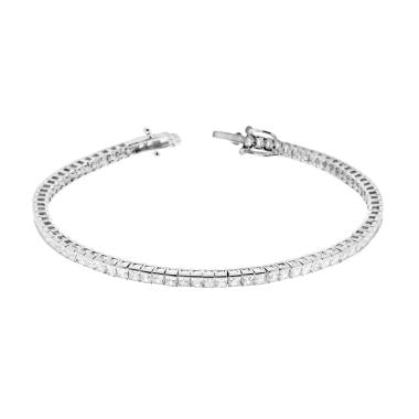Bracciale Tennis Carre Bianco - cm 18 mm 2, Argento s925