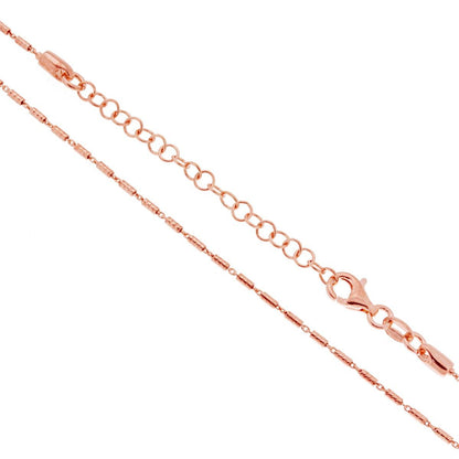 Catena Cilindretti Diamantati 45 cm - Argento s925 Oro rosa