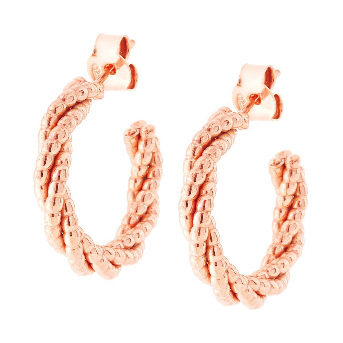 Orecchini Cerchio doppio Filo Torchon, mm 23, in ARGENTO 925