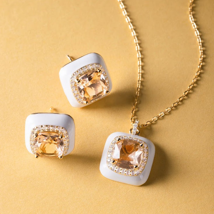 Orecchini Quadrati Bombati, Argento s925